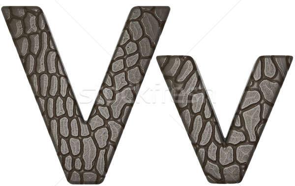 Alligator skin font V lowercase and capital letters Stock photo © Arsgera