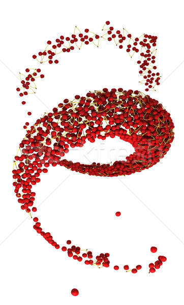Vegetarian food: red cherry curl isolated Stock photo © Arsgera