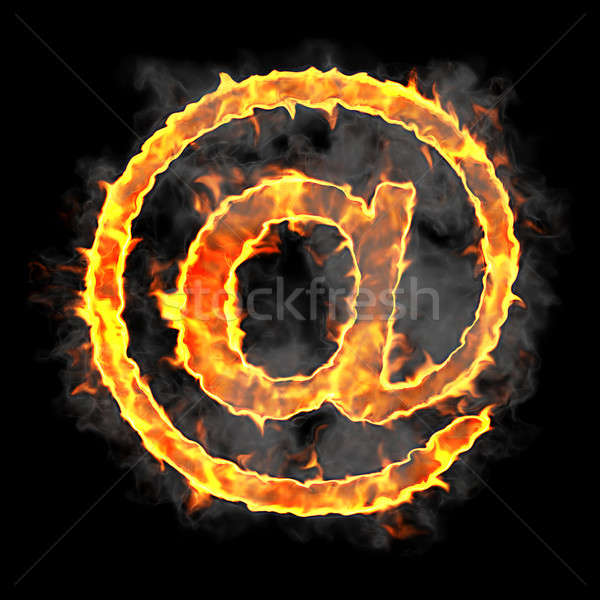 Burning and flame font at symbol Stock photo © Arsgera