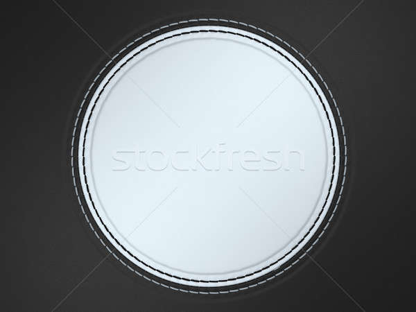 Black and white stitched circle shape on leather Stock photo © Arsgera