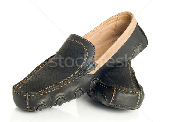 Nowoczesne czarny buty grupy stóp biały Zdjęcia stock © Arsgera