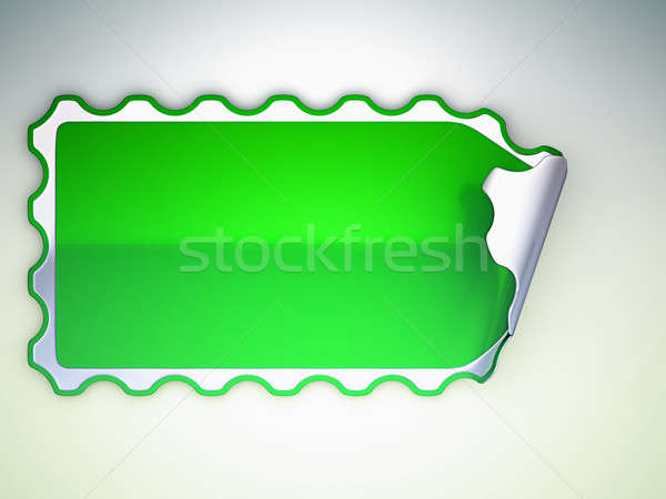 Green jagged label or sticker over grey Stock photo © Arsgera