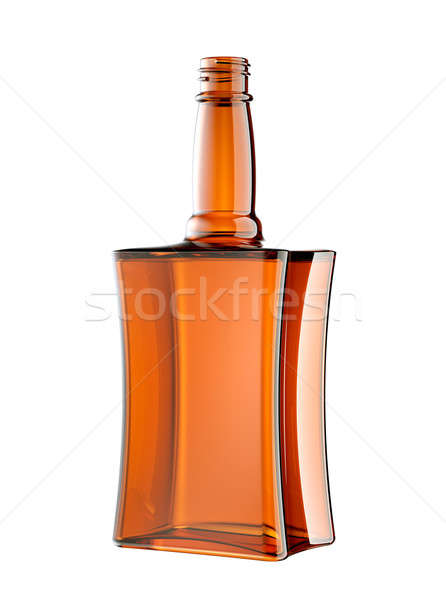 Czerwony szkła butelki koniak whisky odizolowany Zdjęcia stock © Arsgera