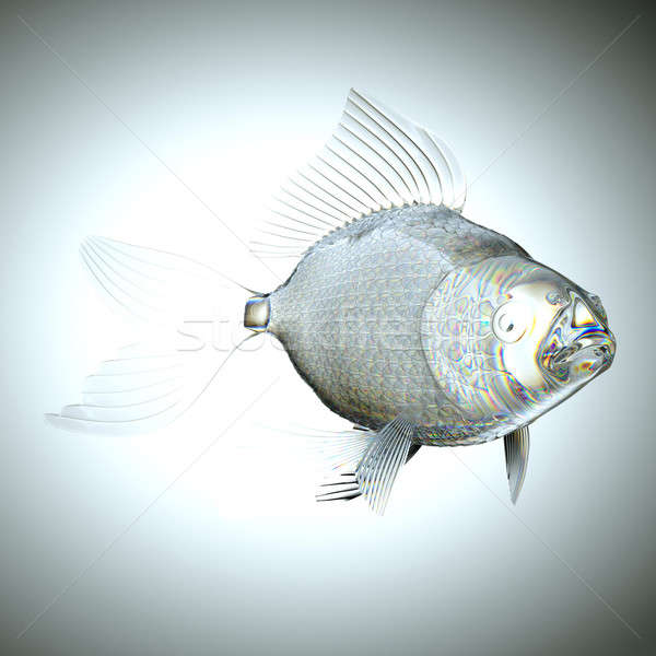 Glassy semitransparent fish with scales and fins Stock photo © Arsgera