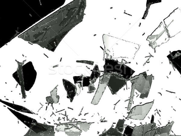 Broken glass pieces isolated on white Stock photo © Arsgera