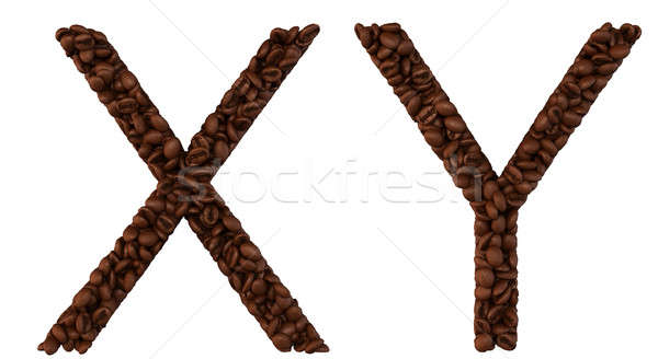Coffee font X and Y letters isolated Stock photo © Arsgera