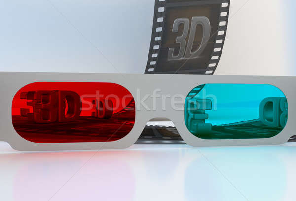 Zobaczyć okulary 3d streszczenie film symbolika oka Zdjęcia stock © Arsgera