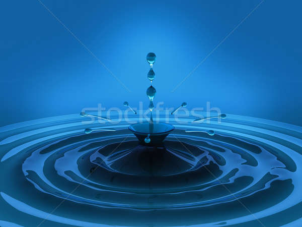Splash and splatter of blue fluid with drops  Stock photo © Arsgera
