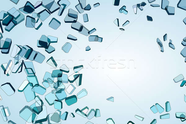 Pieces of Broken or Shattered blue glass Stock photo © Arsgera