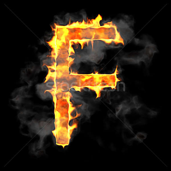 Burning and flame font F letter  Stock photo © Arsgera