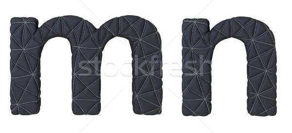Lowercase stitched leather font m n letters Stock photo © Arsgera