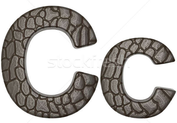 Alligator skin font C lowercase and capital letters Stock photo © Arsgera