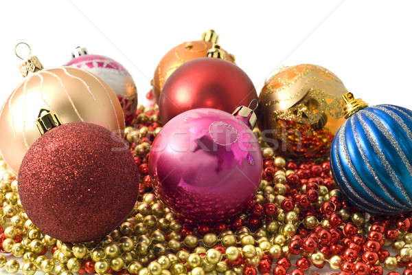 Christmas decoratie groep kleurrijk kralen Stockfoto © Arsgera