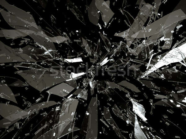 Cacos de vidro peças preto isolado abstrato projeto Foto stock © Arsgera