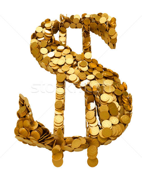 US Dollar symbol assembled with coins Stock photo © Arsgera