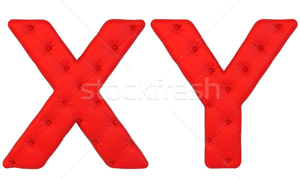 Luxury red leather font X Y letters Stock photo © Arsgera