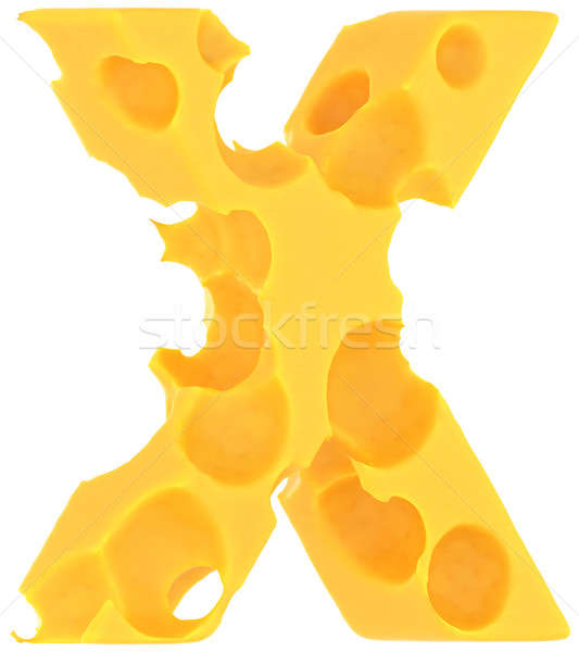Cheeze font X letter isolated on white Stock photo © Arsgera