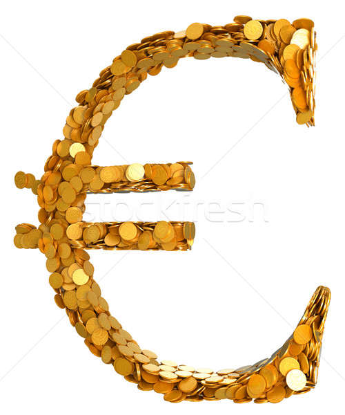 Euro currency and cash. Symbol assembled with coins Stock photo © Arsgera