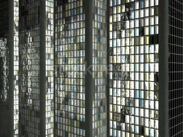 Abstract Office buildings with lighted windows Stock photo © Arsgera