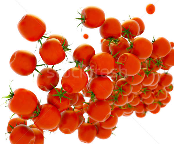 Tasty red tomatoes flow over white  Stock photo © Arsgera