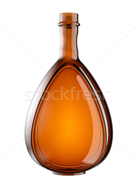 Foto stock: Rojo · vidrio · botella · vino · coñac · aislado