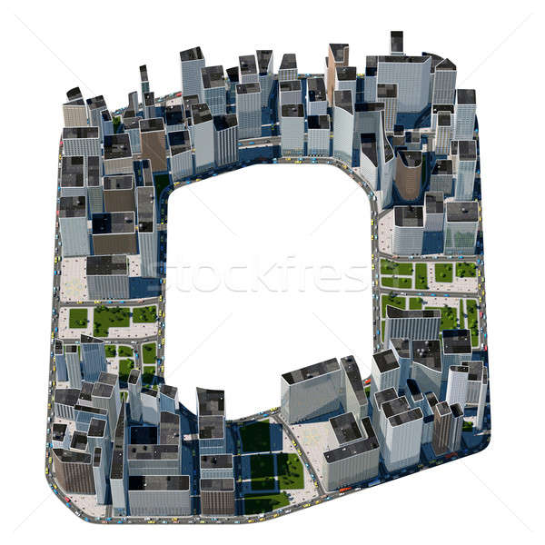 Urban o letter from city font collection Stock photo © Arsgera
