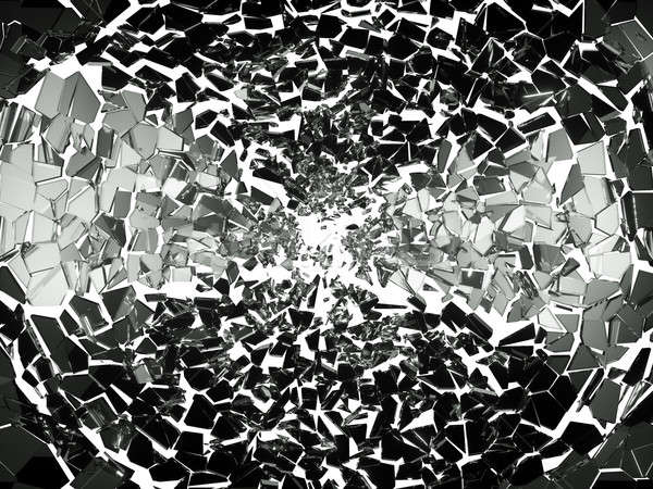 Stukken gebroken glas witte groot abstract Stockfoto © Arsgera
