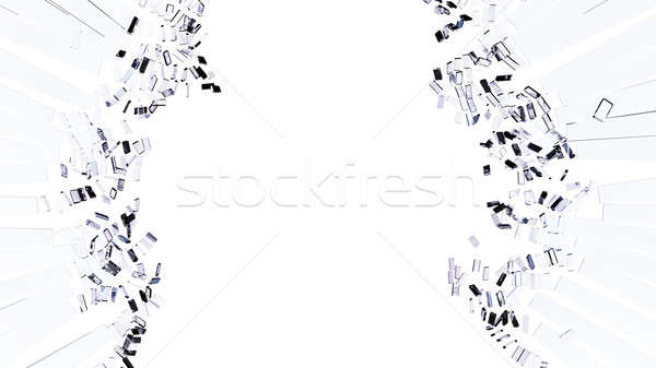 Daño vandalismo piezas vidrios rotos blanco resumen Foto stock © Arsgera
