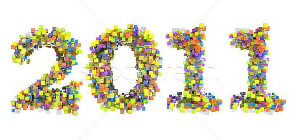 Abstract cubes font new year 2011 Stock photo © Arsgera