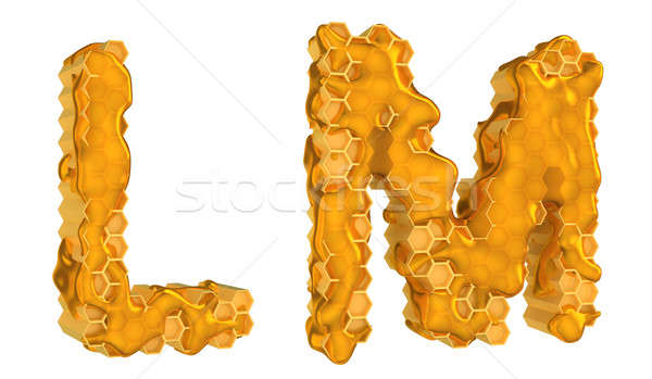 Honey font L and M letters isolated Stock photo © Arsgera