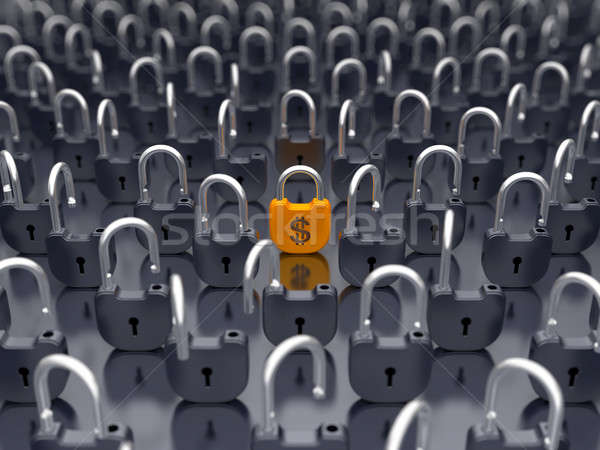 Money and currency security - locked padlock  Stock photo © Arsgera
