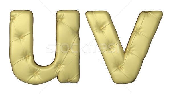 Luxury beige leather font U V letters Stock photo © Arsgera