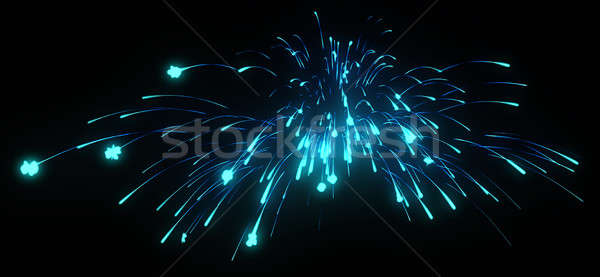 Xmas: blue festive fireworks at night  Stock photo © Arsgera