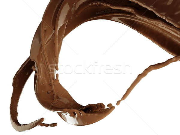 Hot chocolate or cocoa splash on white  Stock photo © Arsgera