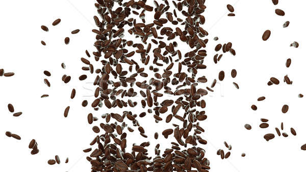 Roasted coffee beans falling down isolated  Stock photo © Arsgera