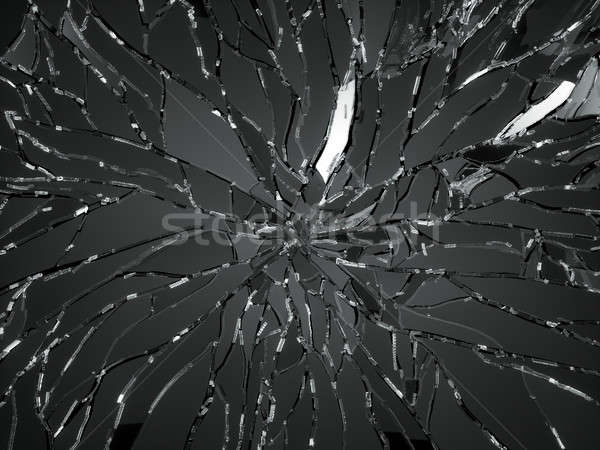 ストックフォト: シャープ · ピース · 黒 · ガラス · 孤立した · 抽象的な