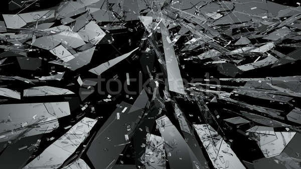 Bullet hole and pieces of shattered or smashed glass Stock photo © Arsgera