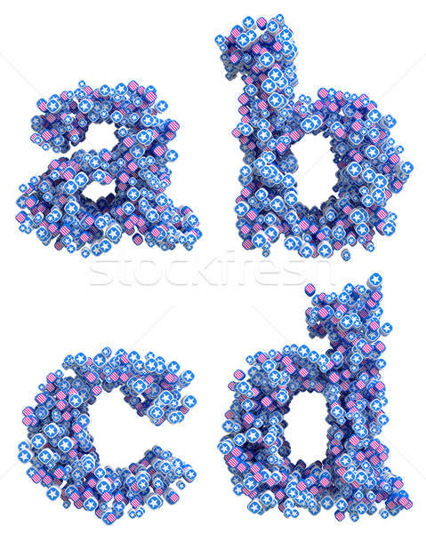 Patriotic USA font small A B C D letters Stock photo © Arsgera
