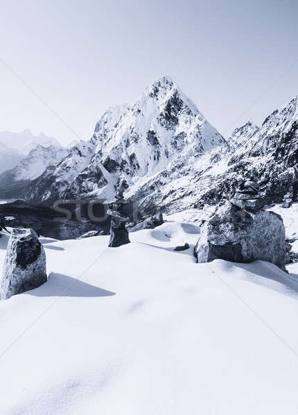 Cho La pass peaks at dawn in Himalaya mountains Stock photo © Arsgera