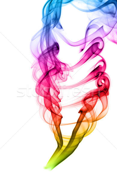Colored puff of abstract fume on white Stock photo © Arsgera