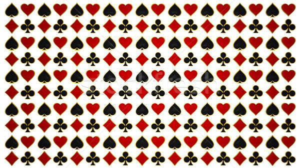 Card costume poker simboluri izolat alb Imagine de stoc © Arsgera
