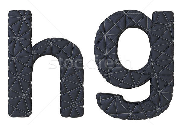 Lowercase stitched leather font h g letters Stock photo © Arsgera