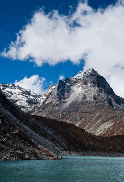 Mt. peak and Sacred Lake near Gokyo in Himalayas Stock photo © Arsgera