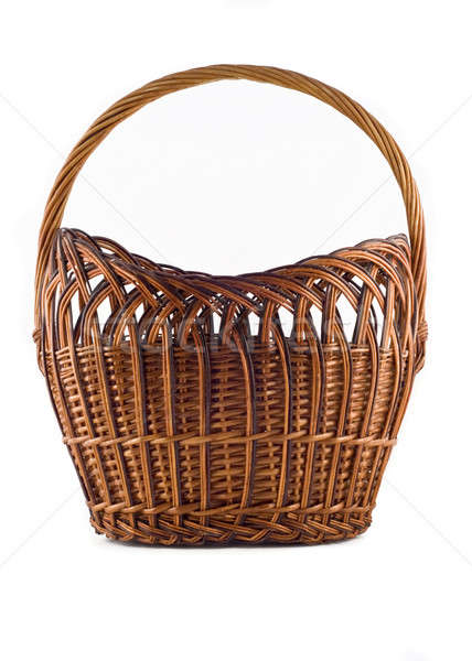Big Wicker woven basket over white Stock photo © Arsgera