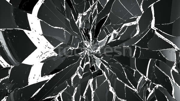 Demolished or Shattered glass isolated on white Stock photo © Arsgera