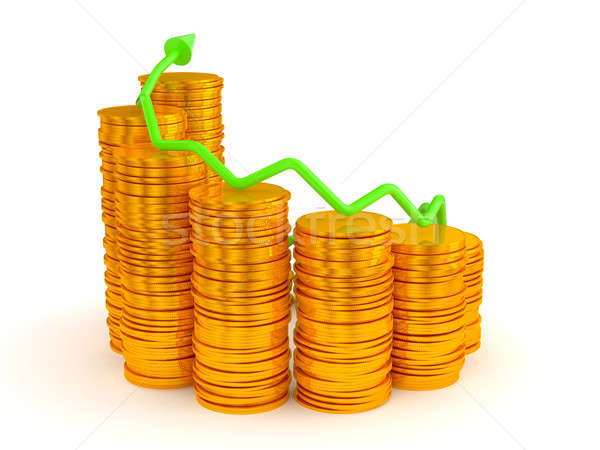 Bogactwo wzrostu zielone wykres złoty monet Zdjęcia stock © Arsgera