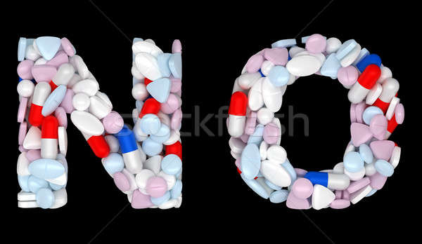 Medication font N and O pills letters Stock photo © Arsgera