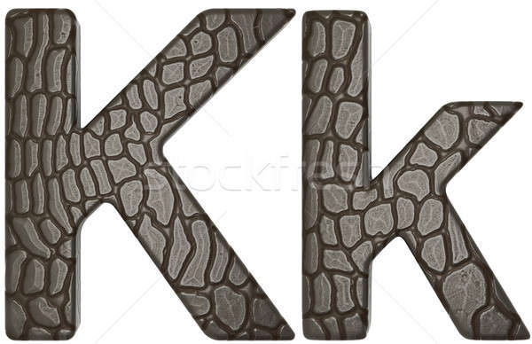 Alligator skin font K lowercase and capital letters Stock photo © Arsgera
