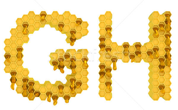 Stock photo: Honey font G and H letters isolated