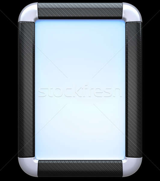 炭素繊維 看板 孤立した 黒 フロント 側面図 ストックフォト © Arsgera
